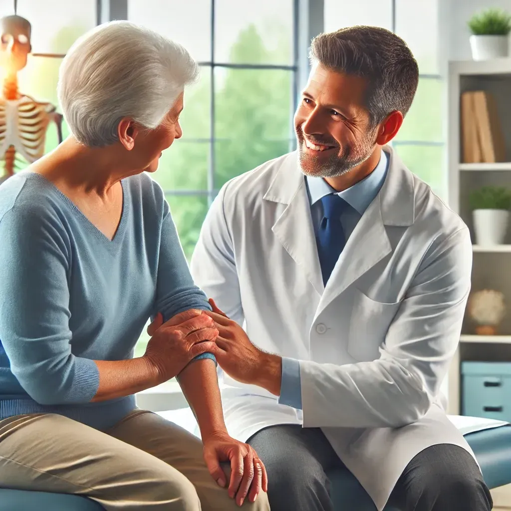 Dr. Mac assisting a patient with post-surgery chiropractic rehabilitation
