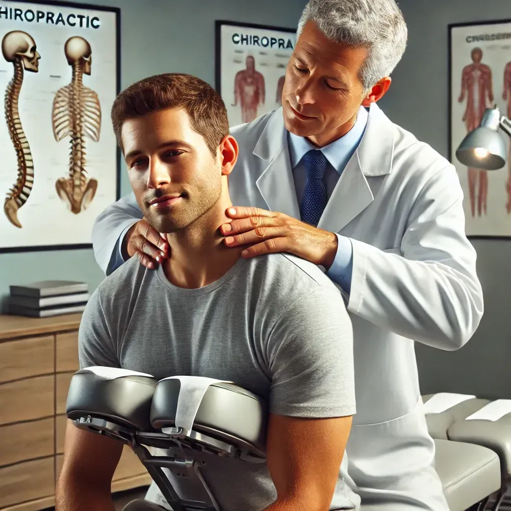 Dr. Mac treating a patient with whiplash after a car accident in Wesley Chapel