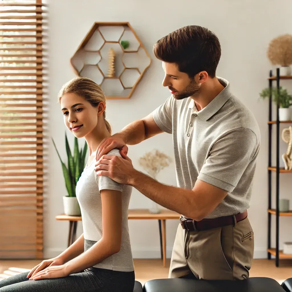 Dr. Mac adjusting a patient’s upper back for better breathing