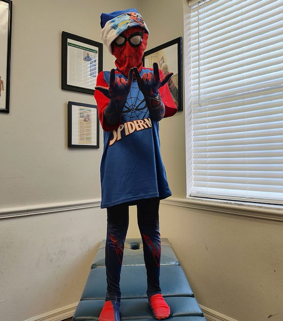 Wesley Chapel Chiropractic Image: Sebastian (Dr. McNamara's son) in his Spiderman costume