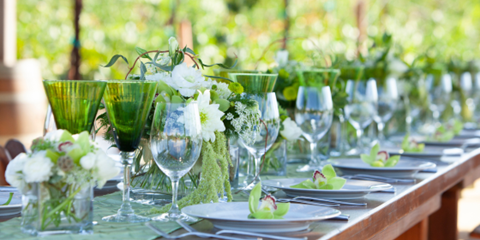 Elegant Table set for lunch outdoors