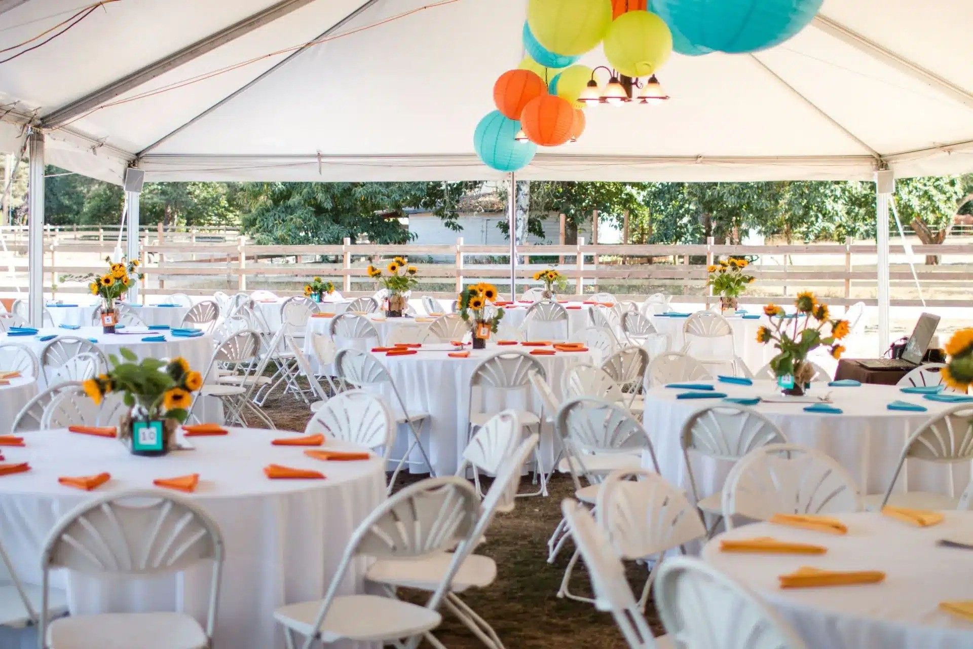 Colorful Lantern Wedding Tent decor