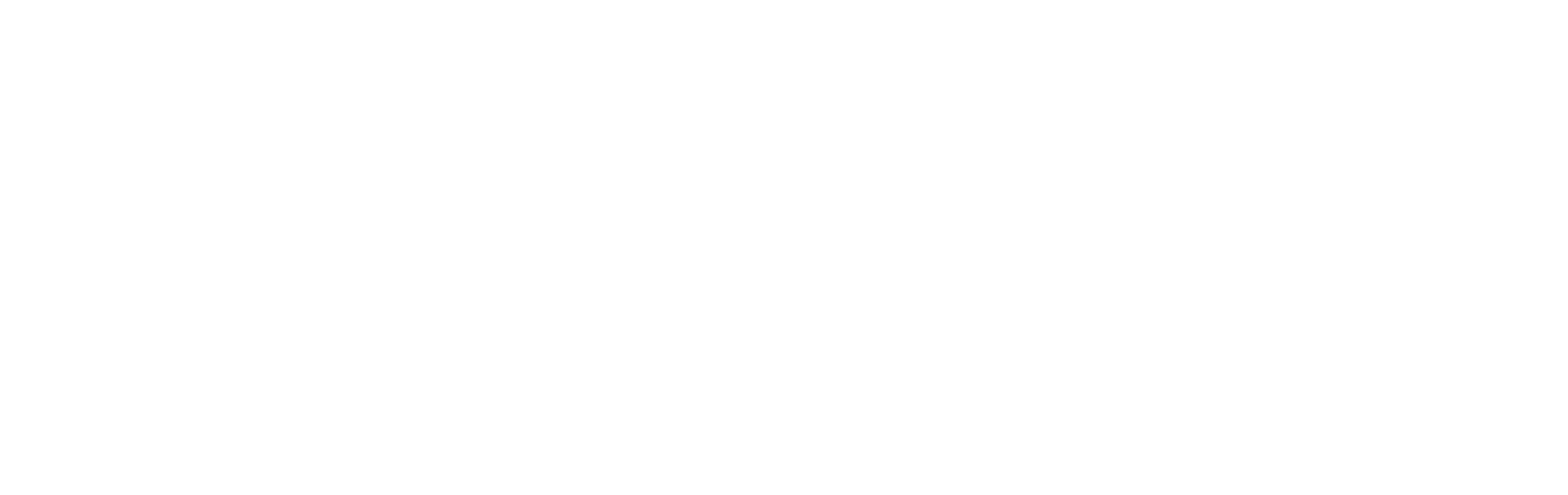 White logo on a white background.