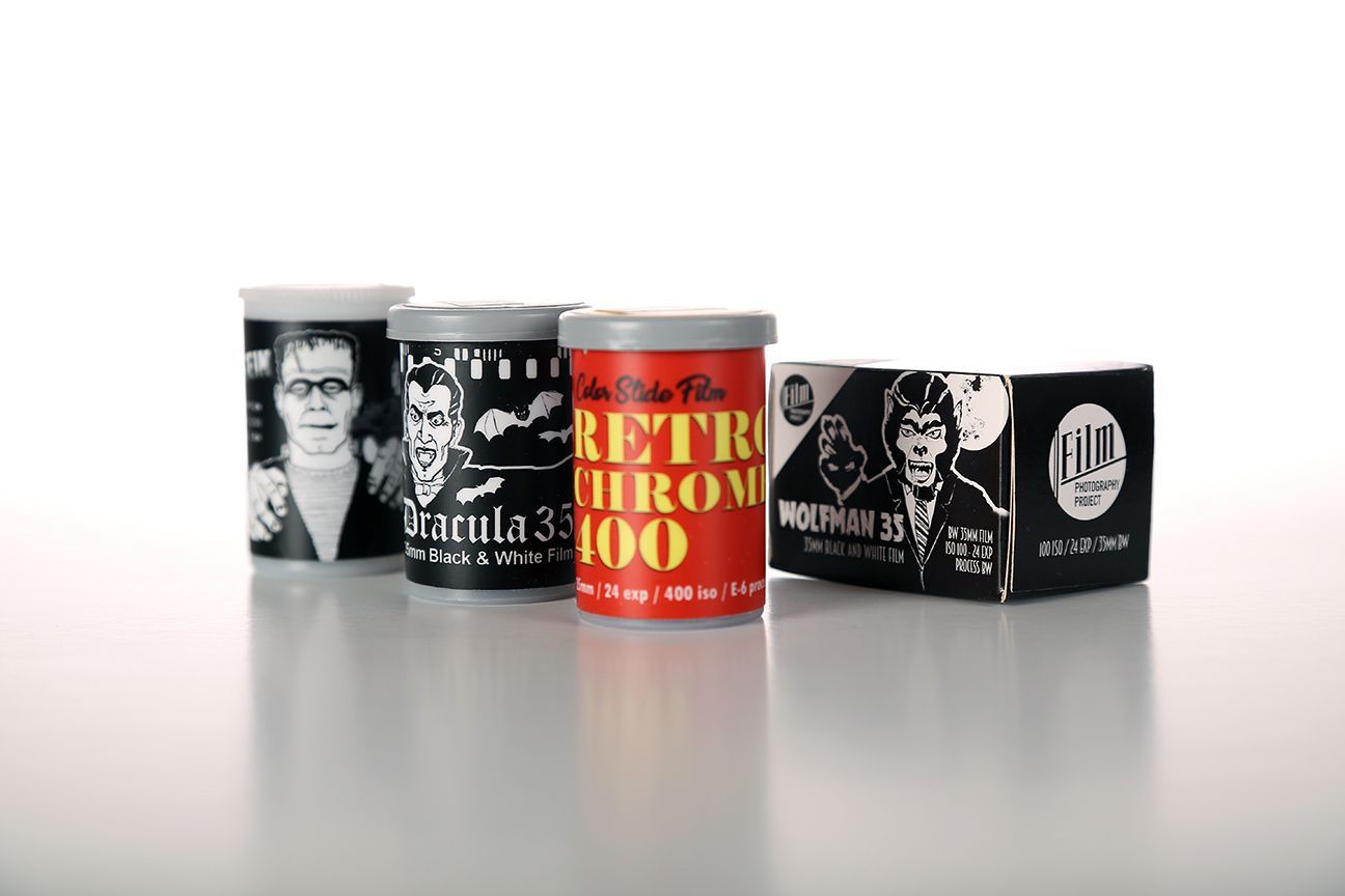 Film Photography Project 35mm film Dracula, Frankenstein, and Retro Chrome 400