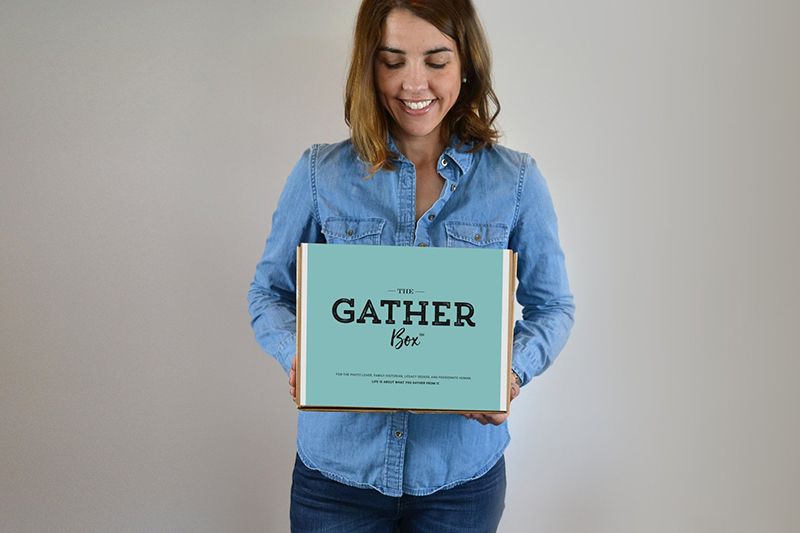 Woman holding our Gather Box