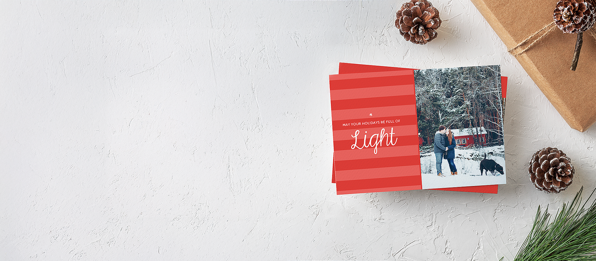 Photo greeting card banner with multiple designs to choose from