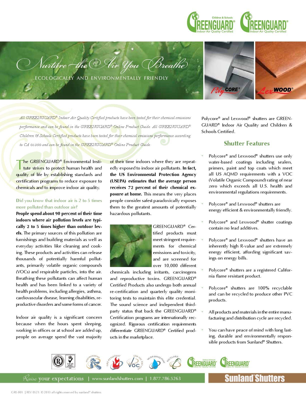 Detailed Information on shutters features