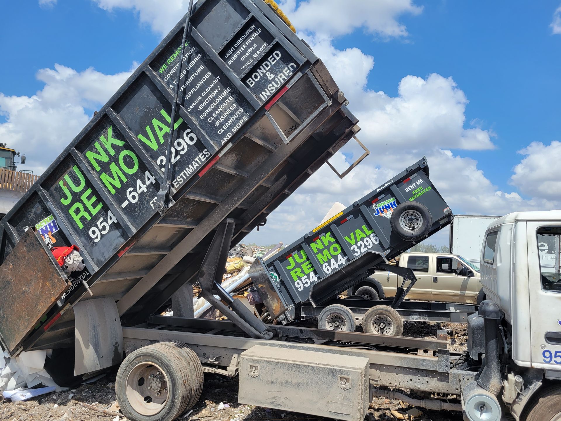 Two black trucks with