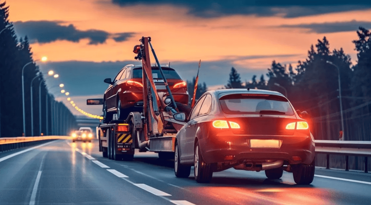 towing service given to a broken vehicle in milford mill, md