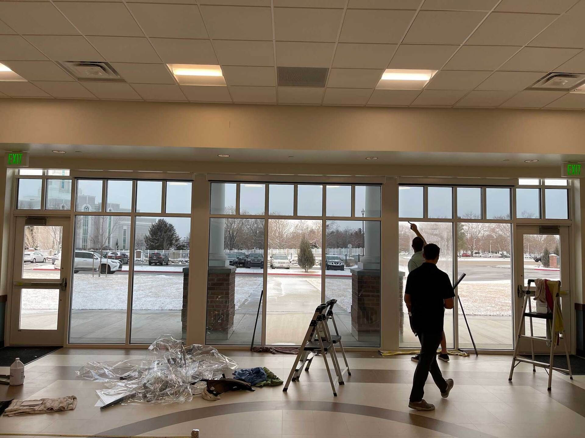 Installing Windows Tint On Commercial Windows