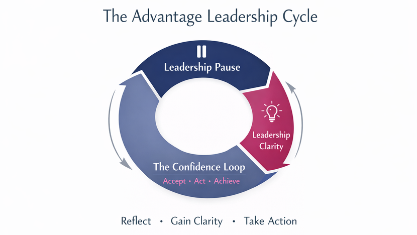 The Advantage Leadership Cycle: pause, reflect, gain clarity and take intentional action.