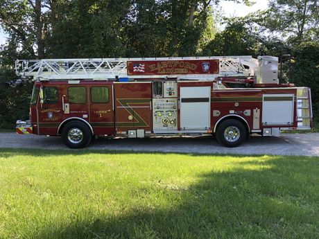 Fire Trucks — Fire Truck on Residential Street in St. Albans, VT