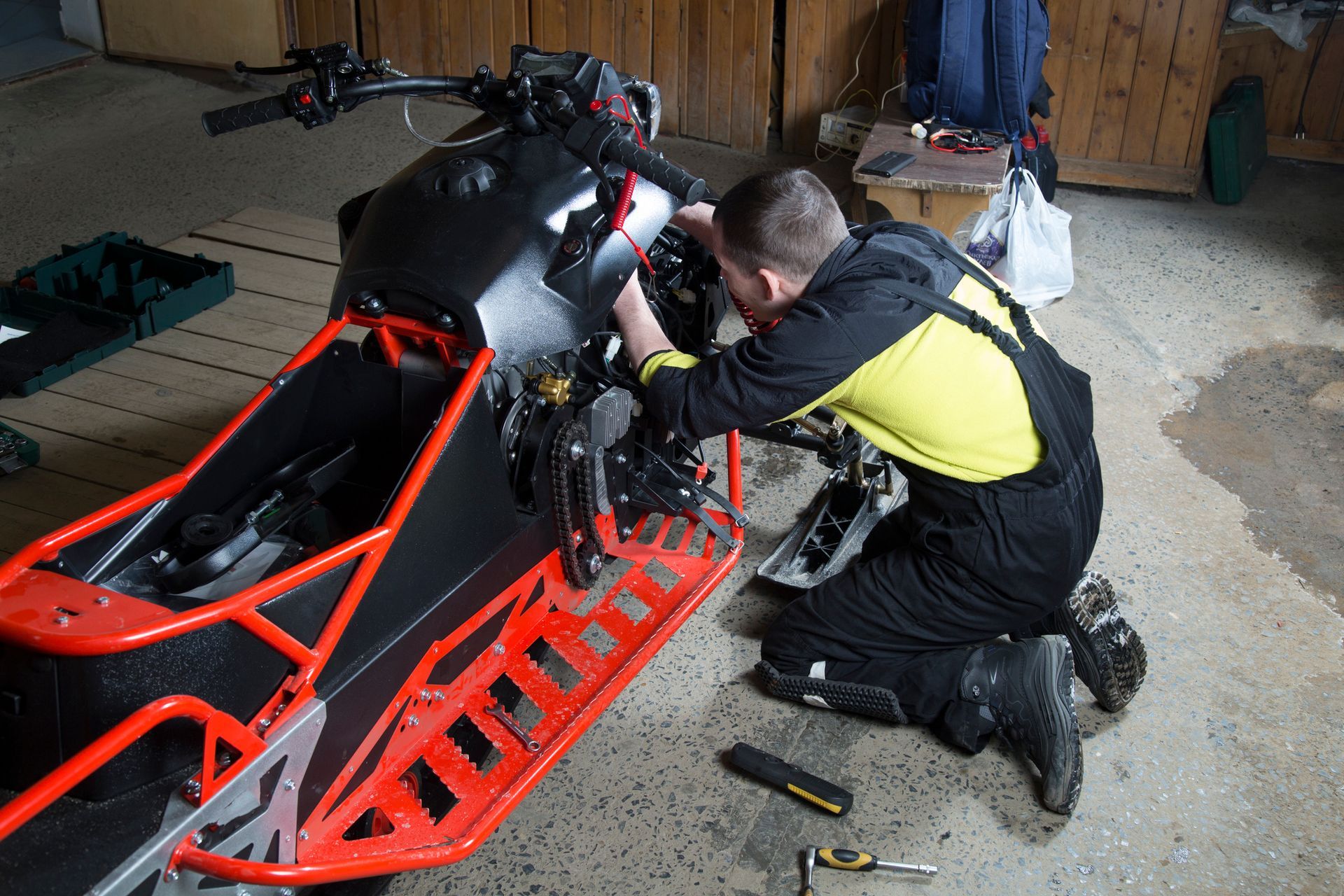 Repairing snowmobile - Ham Lake, MN | CJ's Garage