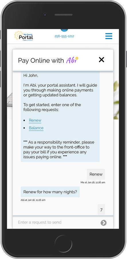 Mobile phone screen showing