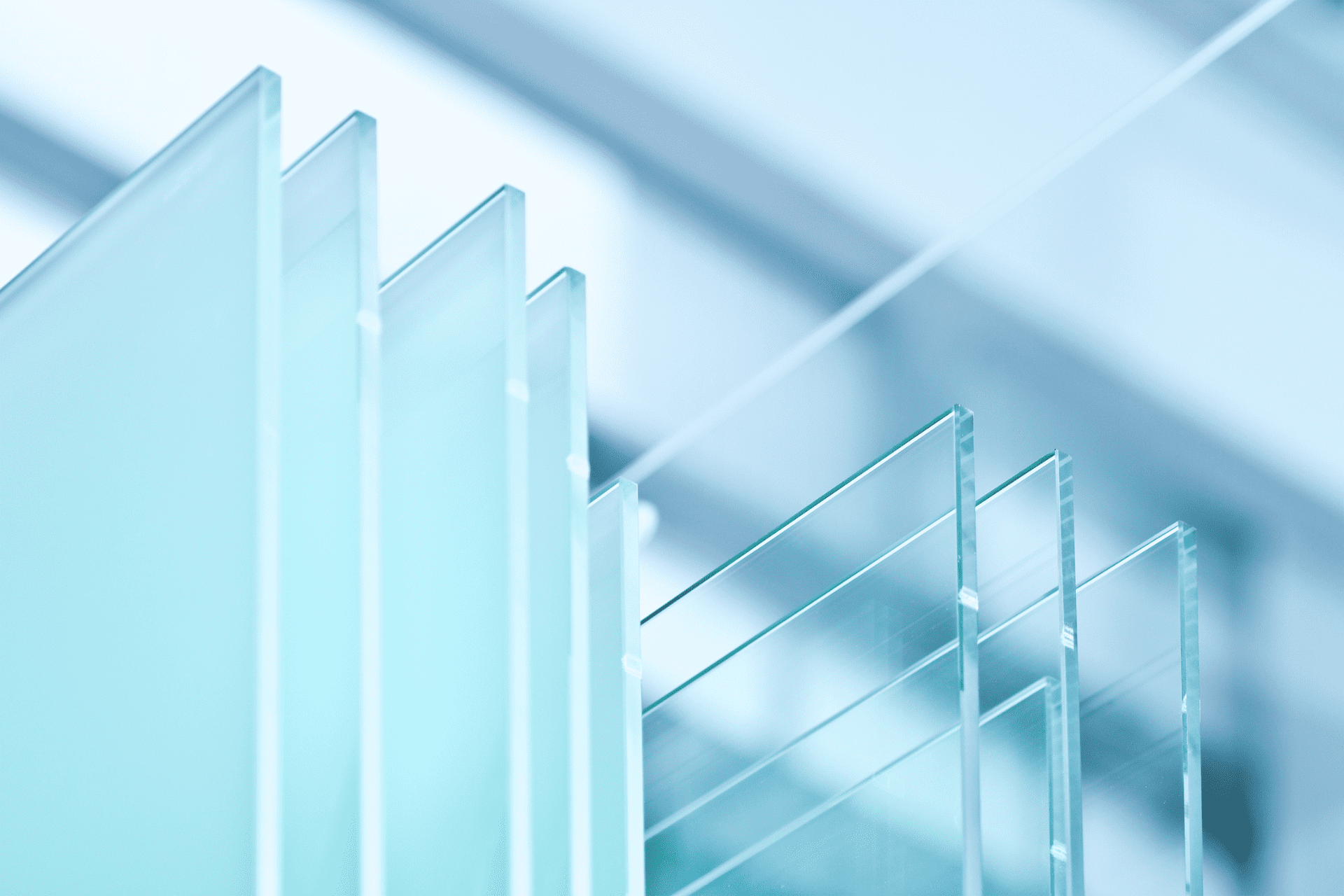 Sheets of glass panels in the storeroom of Boise Landscaping Company