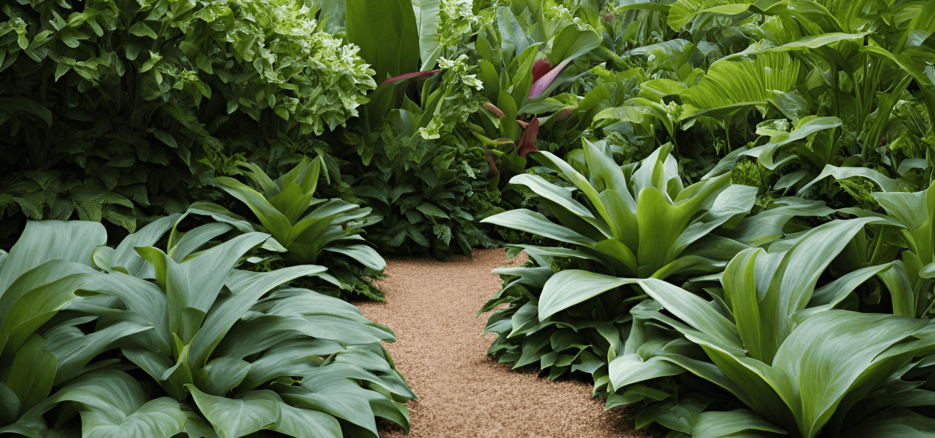 Close up picture of the groundcover used in a tropical garden