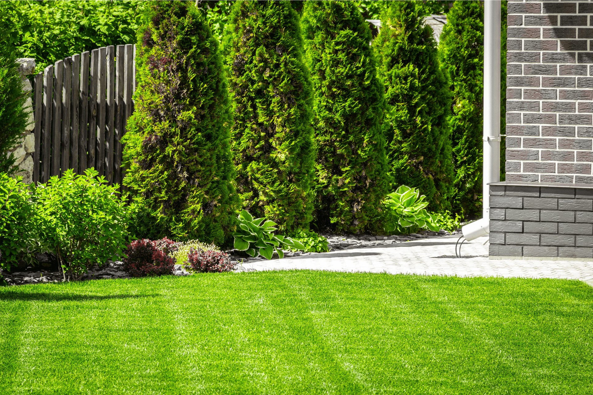 Green, lush, lawn well-maintained by Boise Landscaping Company's lawn maintenance services