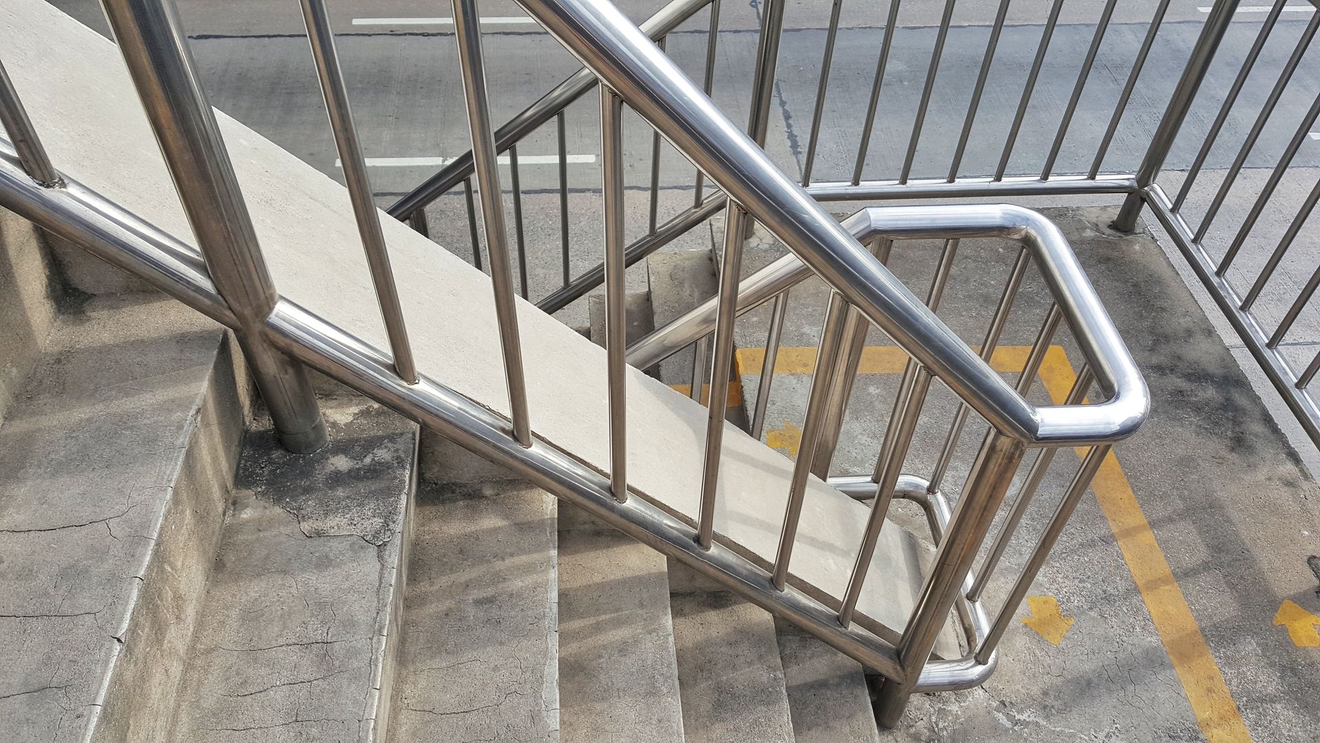 Concrete Stairs With A Stainless Steel Railing — Soward Steel & Aluminium Fabrication in South Lismore, NSW