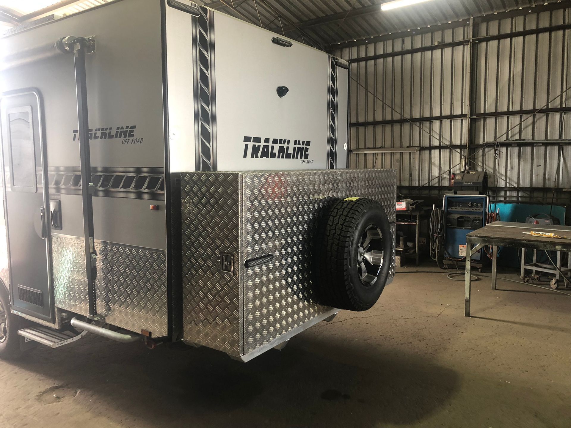 Camper Trailer With Diamond Plate On The Back — Soward Steel & Aluminium Fabrication in Casino, NSW