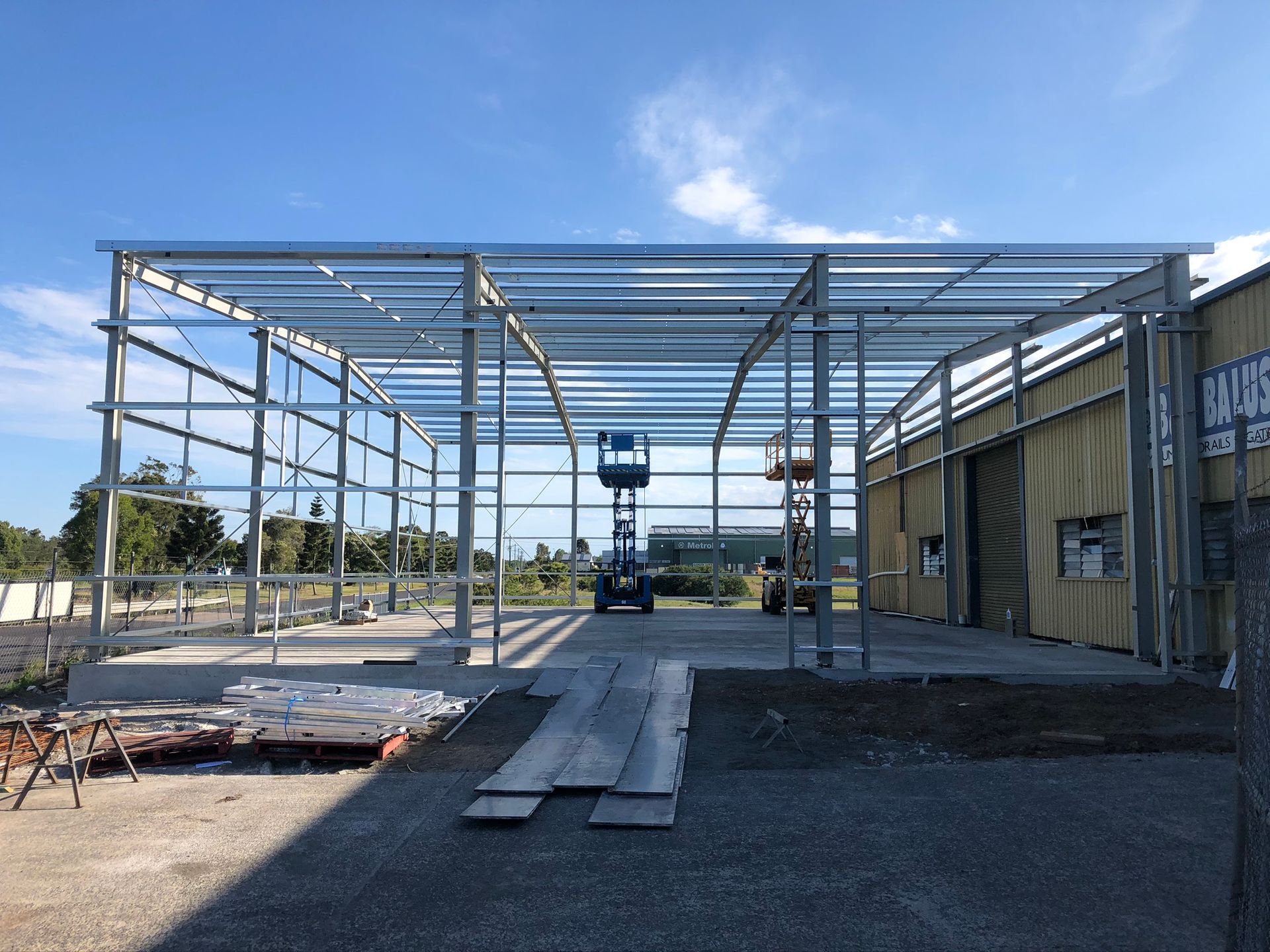 Steel Framework Of A Building Under Construction — Soward Steel & Aluminium Fabrication in South Lismore, NSW