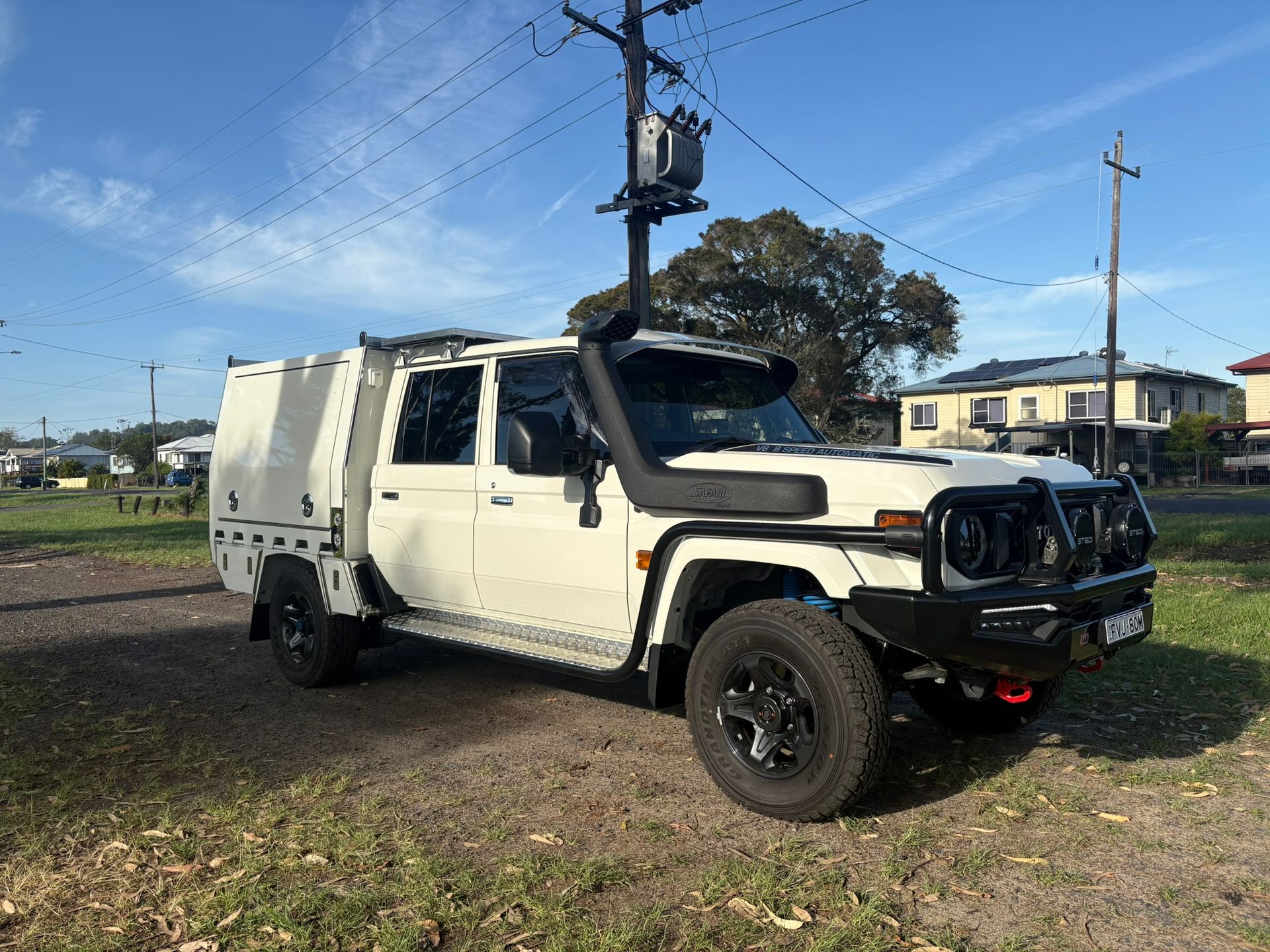 White Pickup Truck With a Custom Utility Body and Black Wheels — Soward Steel & Aluminium Fabrication in Byron Bay, NSW