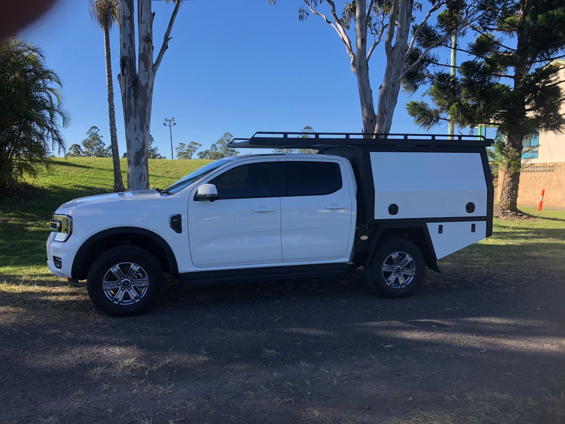 White Pickup Truck With A Black Canopy — Soward Steel & Aluminium Fabrication in South Lismore, NSW