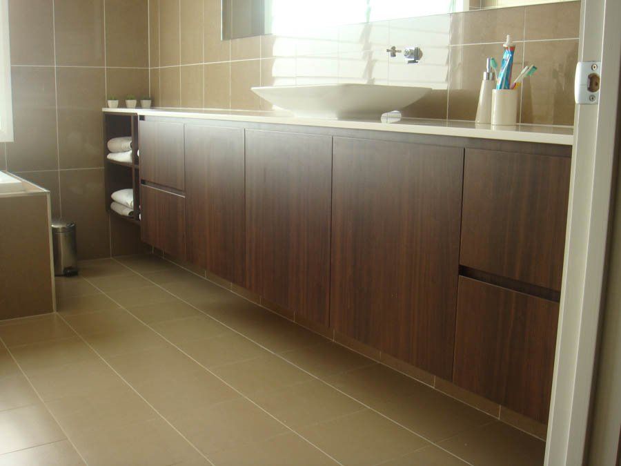 wooden bathroom vanity