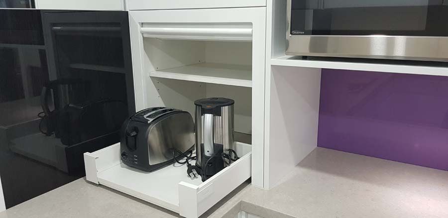 pop out appliance storage