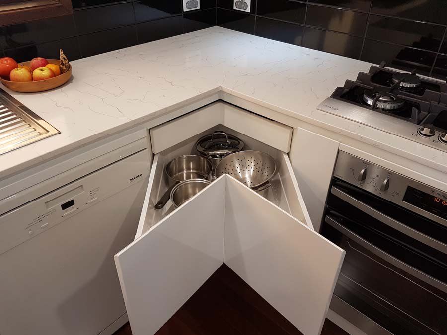 angular corner drawer