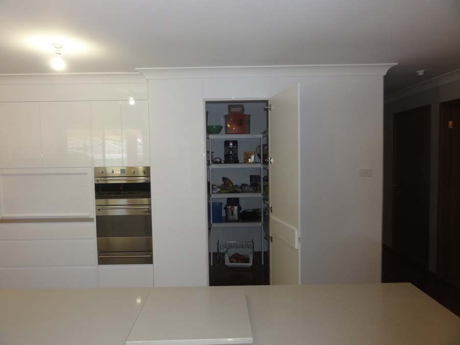 white pantry door open