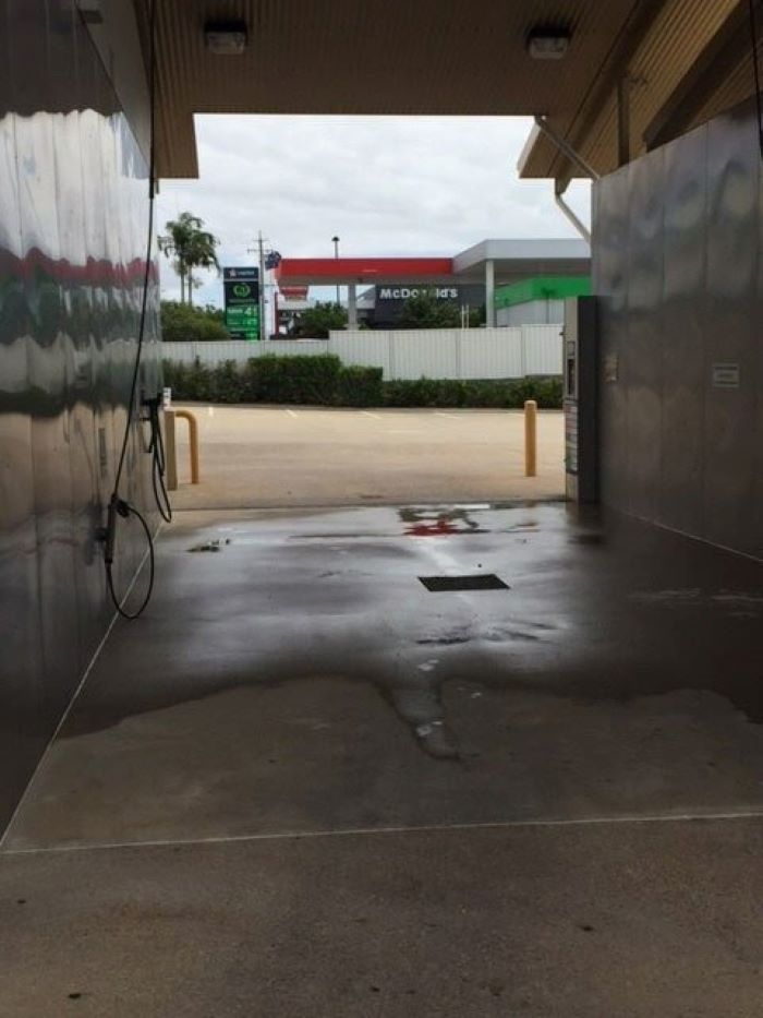 A View of A Parking Lot from Inside a Car Wash — Whitsunday Wash In Bowen, QLD