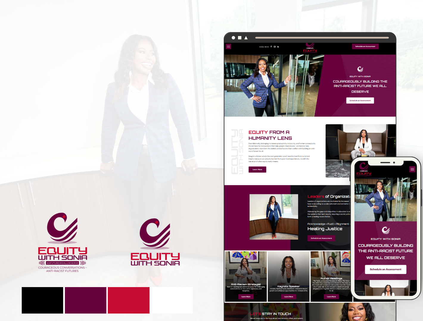 Image presenting a striking website layout designed by Shayla Bre, with attention-grabbing visuals and engaging content.