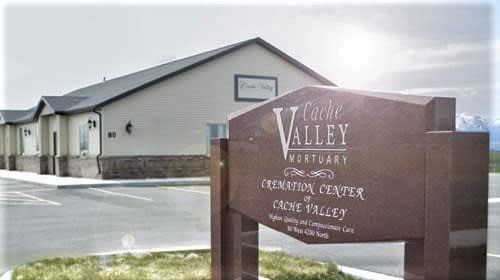 Signage at Cache Valley Mortuary in Hyde Park, UT