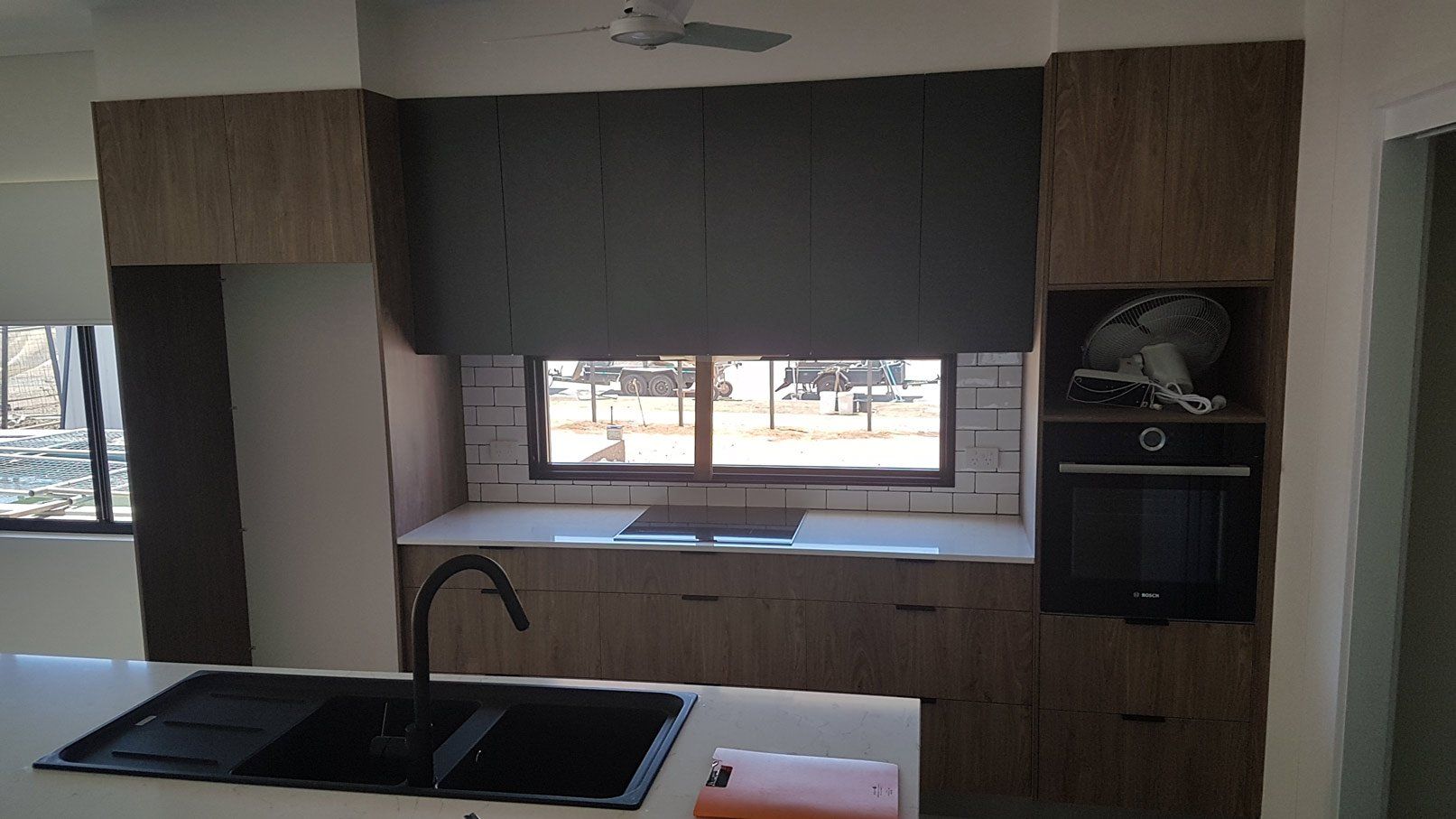 Kitchen With Windows And Sunscreen Blinds — Blinds Installation in Winnellie, NT