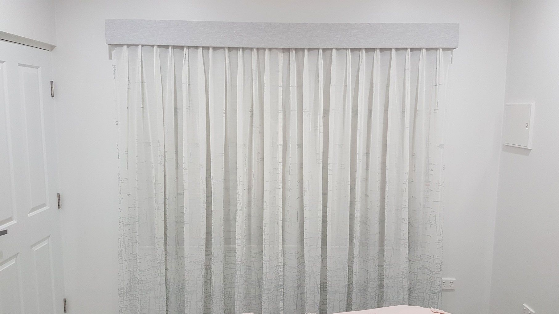 White Wall, Room And Curtains — Blinds Installation in Winnellie, NT