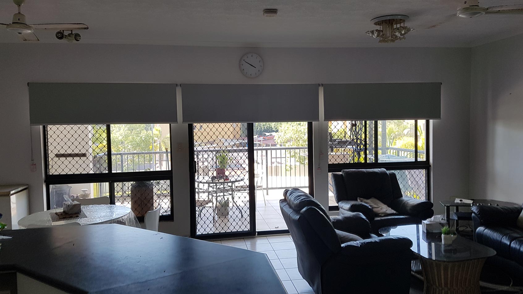 Room With Sofa Set, Tables And Chairs — Blinds Installation in Winnellie, NT