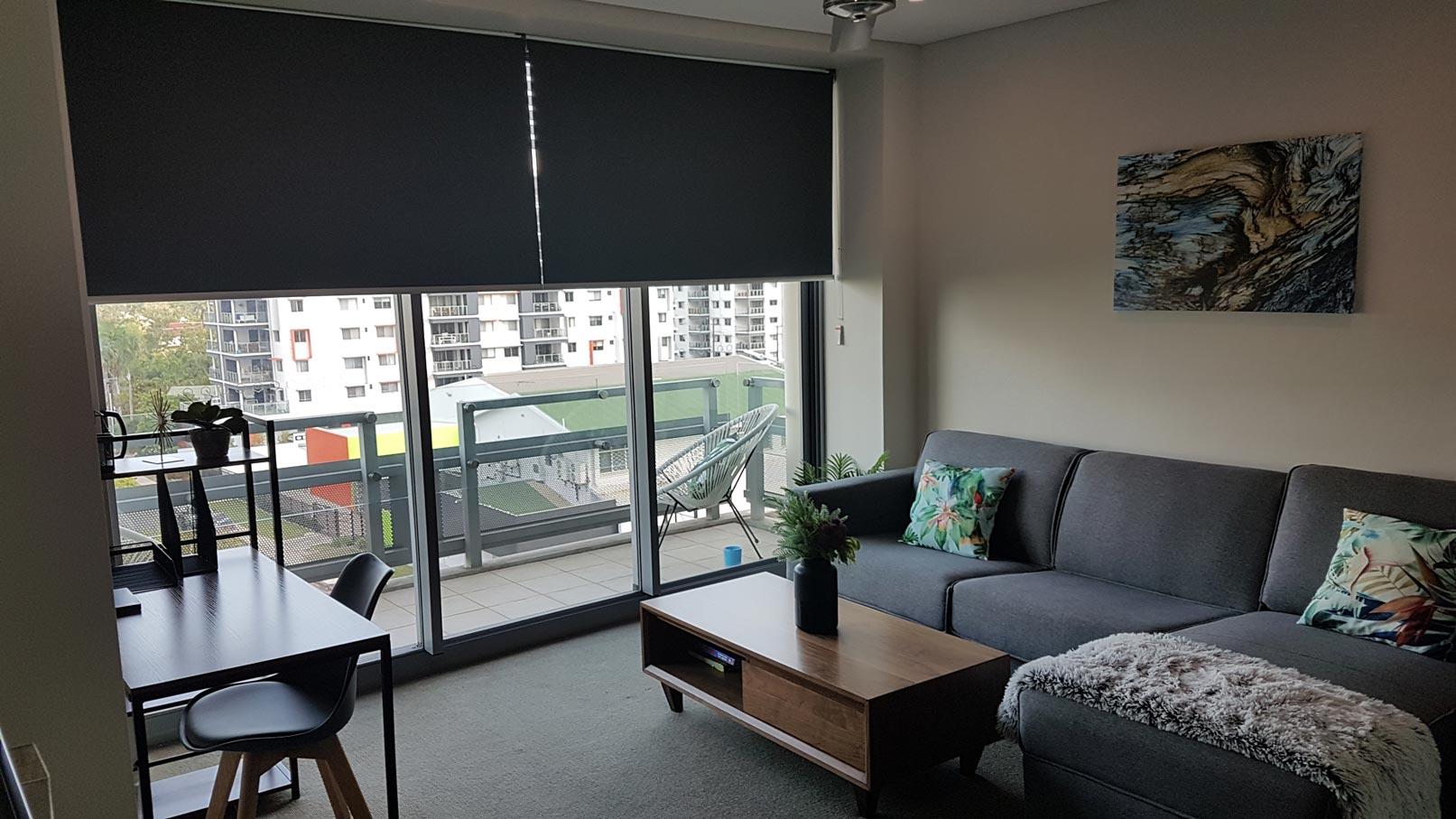 Sofa Set Near Office Table — Blinds Installation in Winnellie, NT