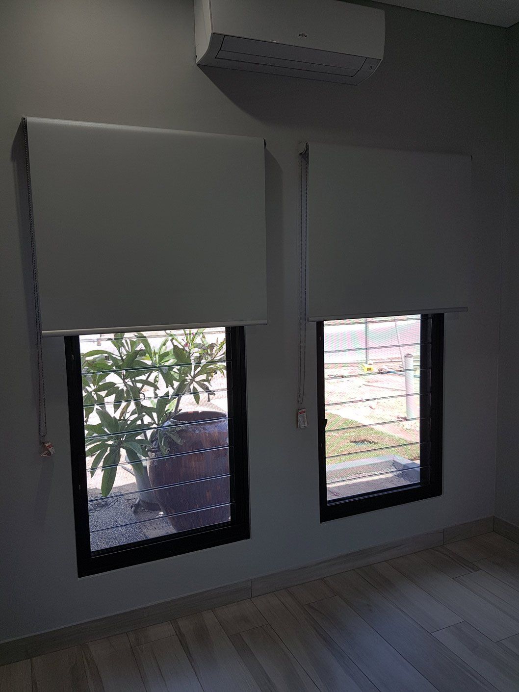 Two Jalousie Windows With Blinds — Blinds Installation in Winnellie, NT