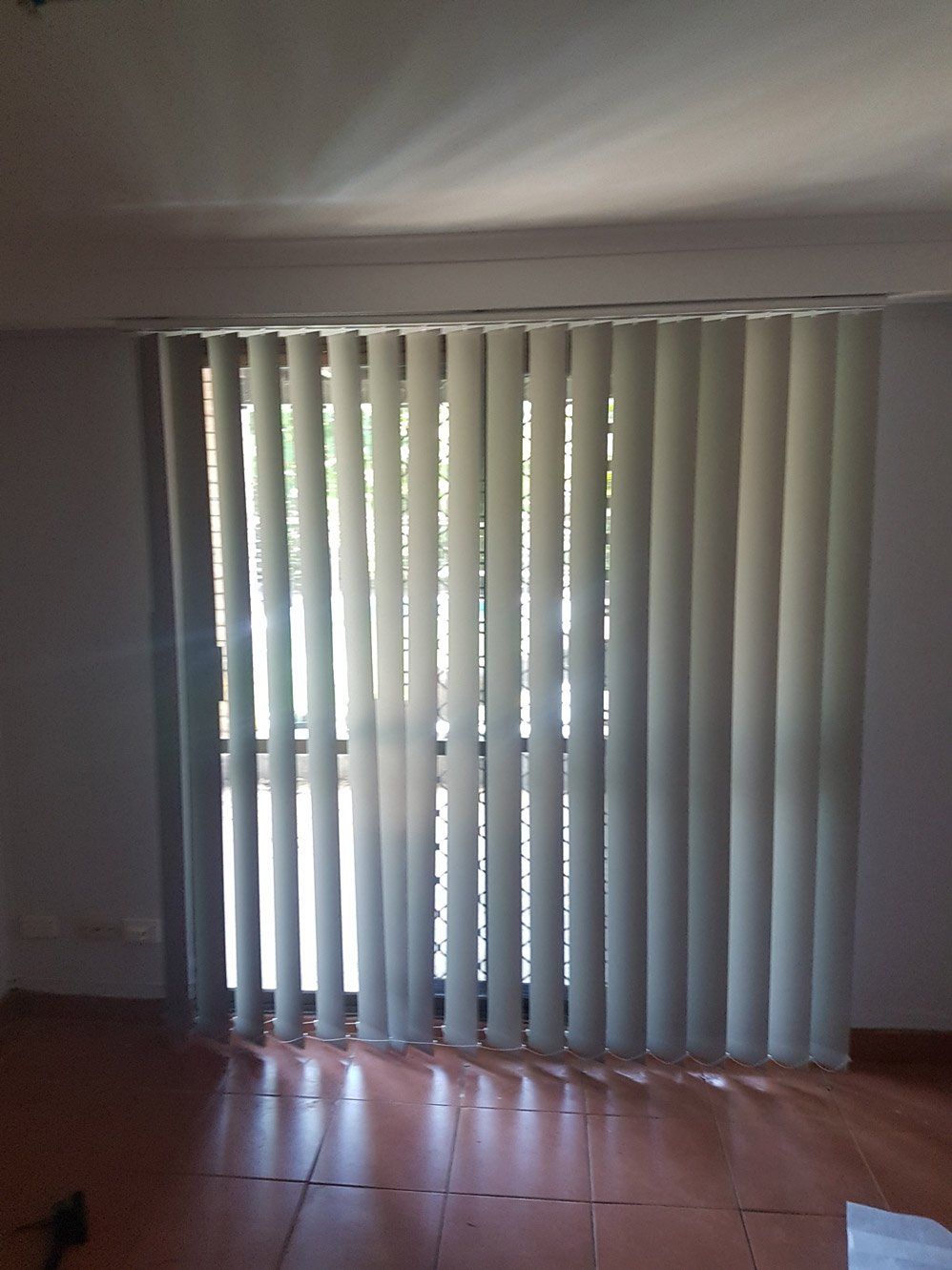 Sliding Security Screen Door With Vertical Blinds — Blinds Installation in Winnellie, NT