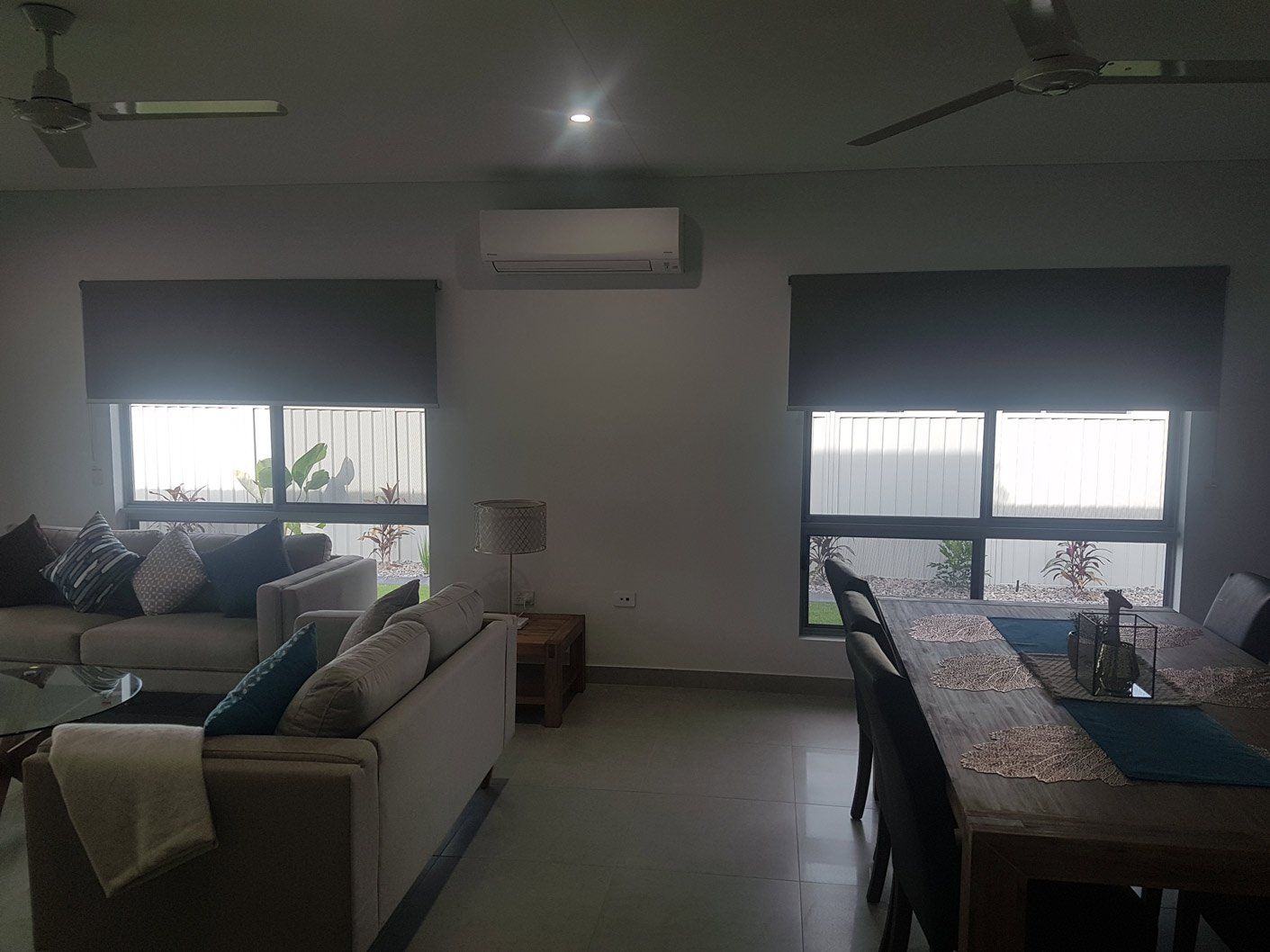 Living Room Near Dining Area — Blinds Installation in Winnellie, NT