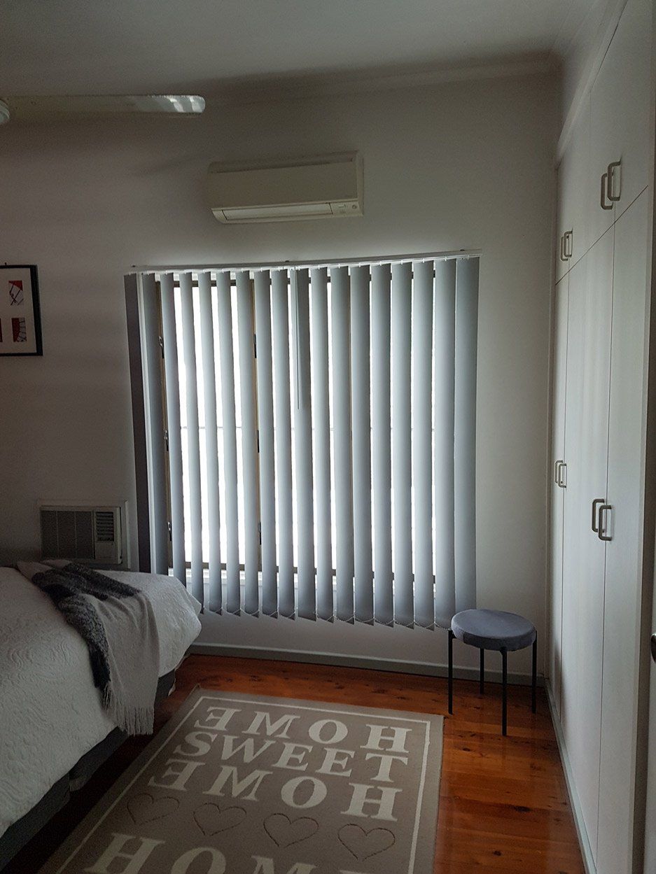Vertical Blinds In Bedroom — Blinds Installation in Winnellie, NT