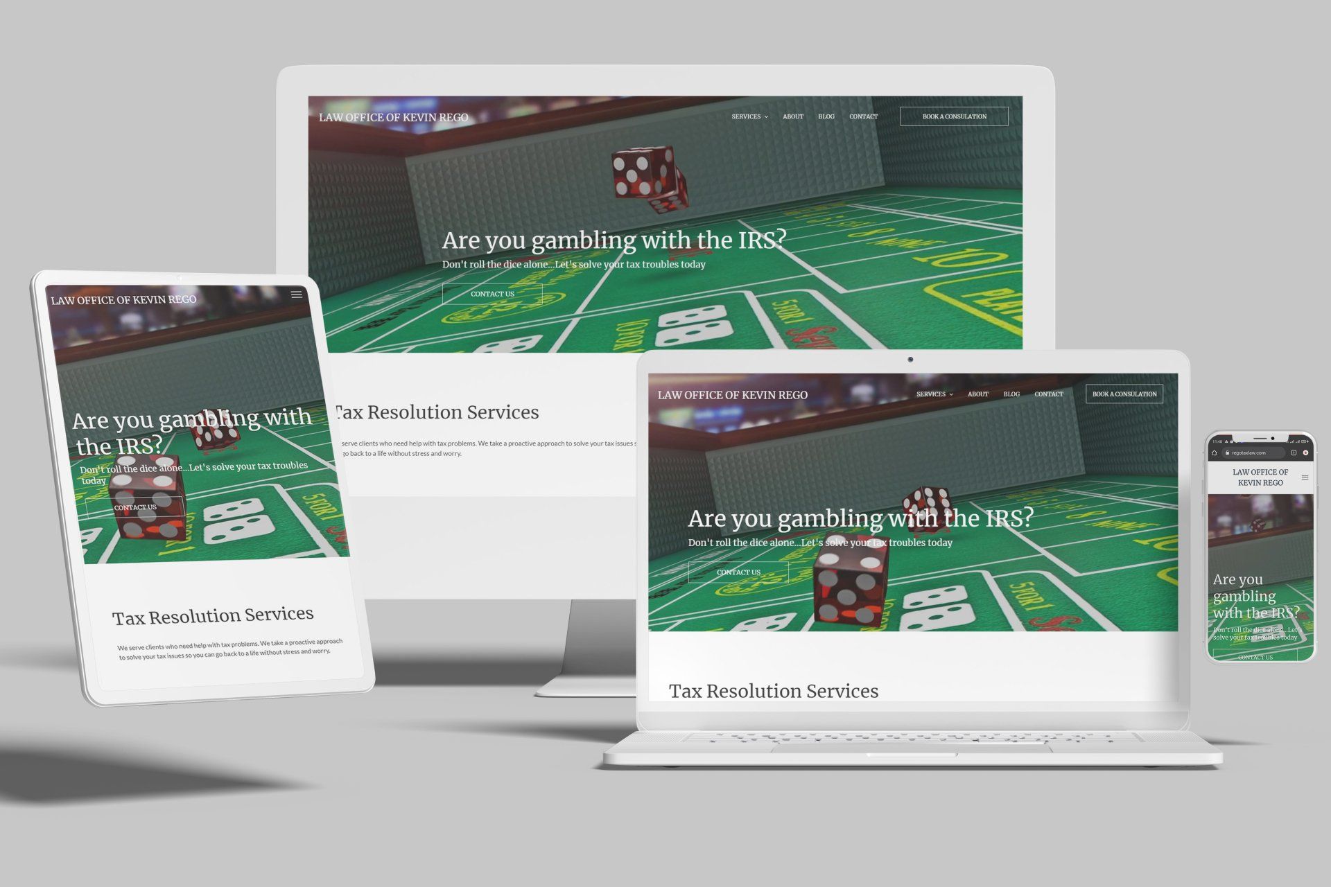 Duda Website for Lawyer Offering Tax Resolution Services