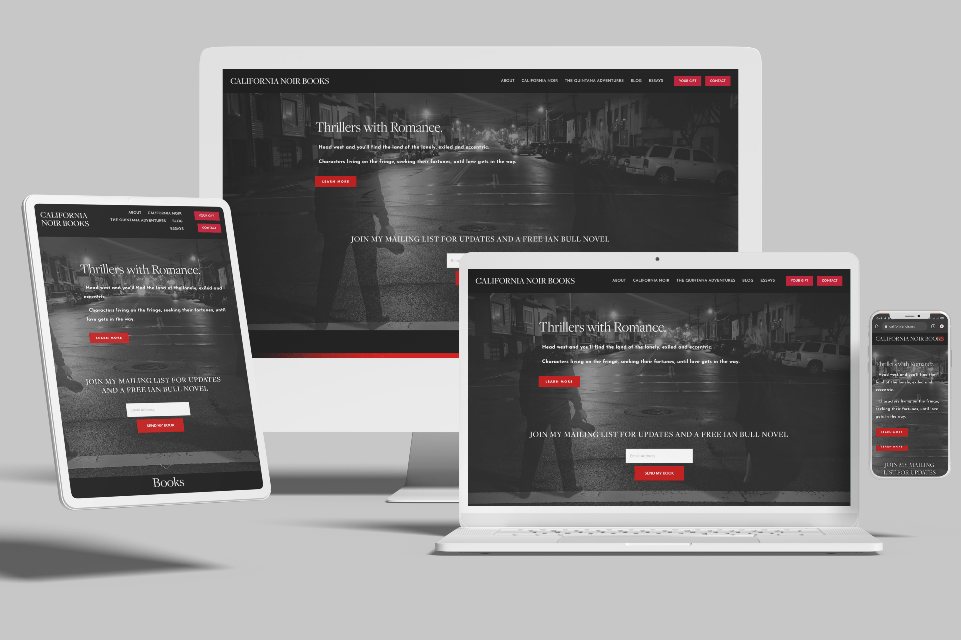 Squarespace for Romantic Thriller Writer Websites