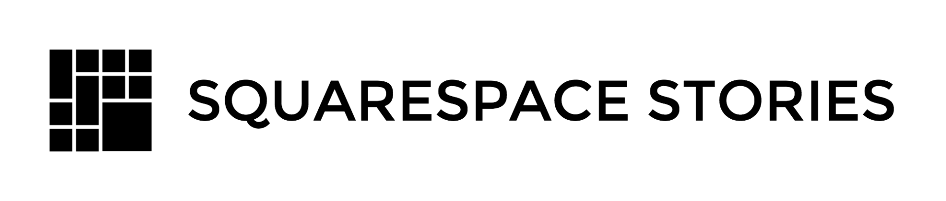 A black and white logo for squarespace stories