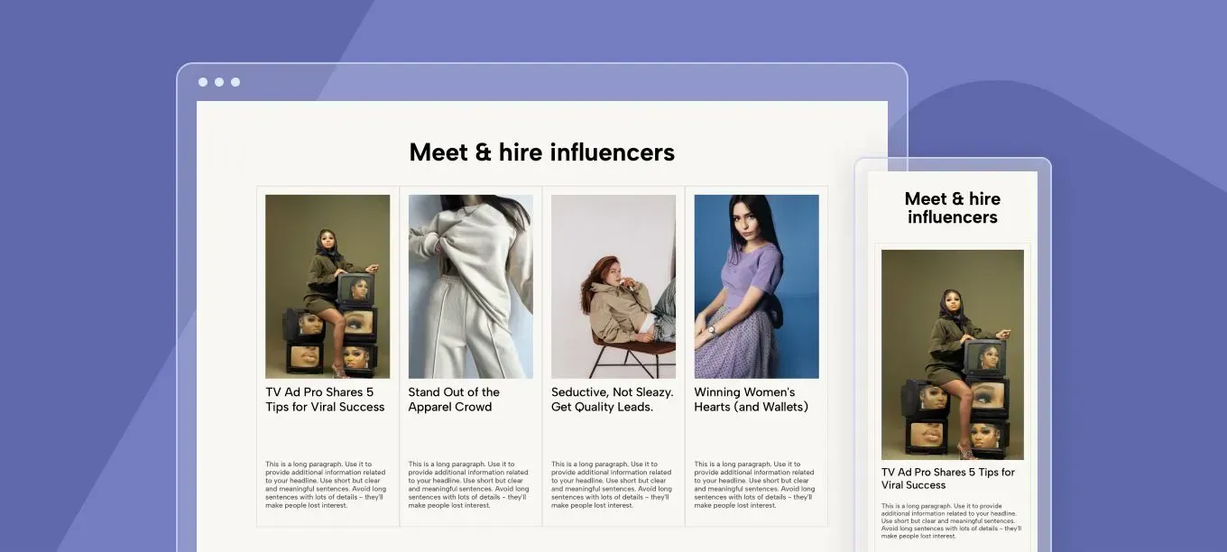 A screenshot of a website on a computer and a phone.