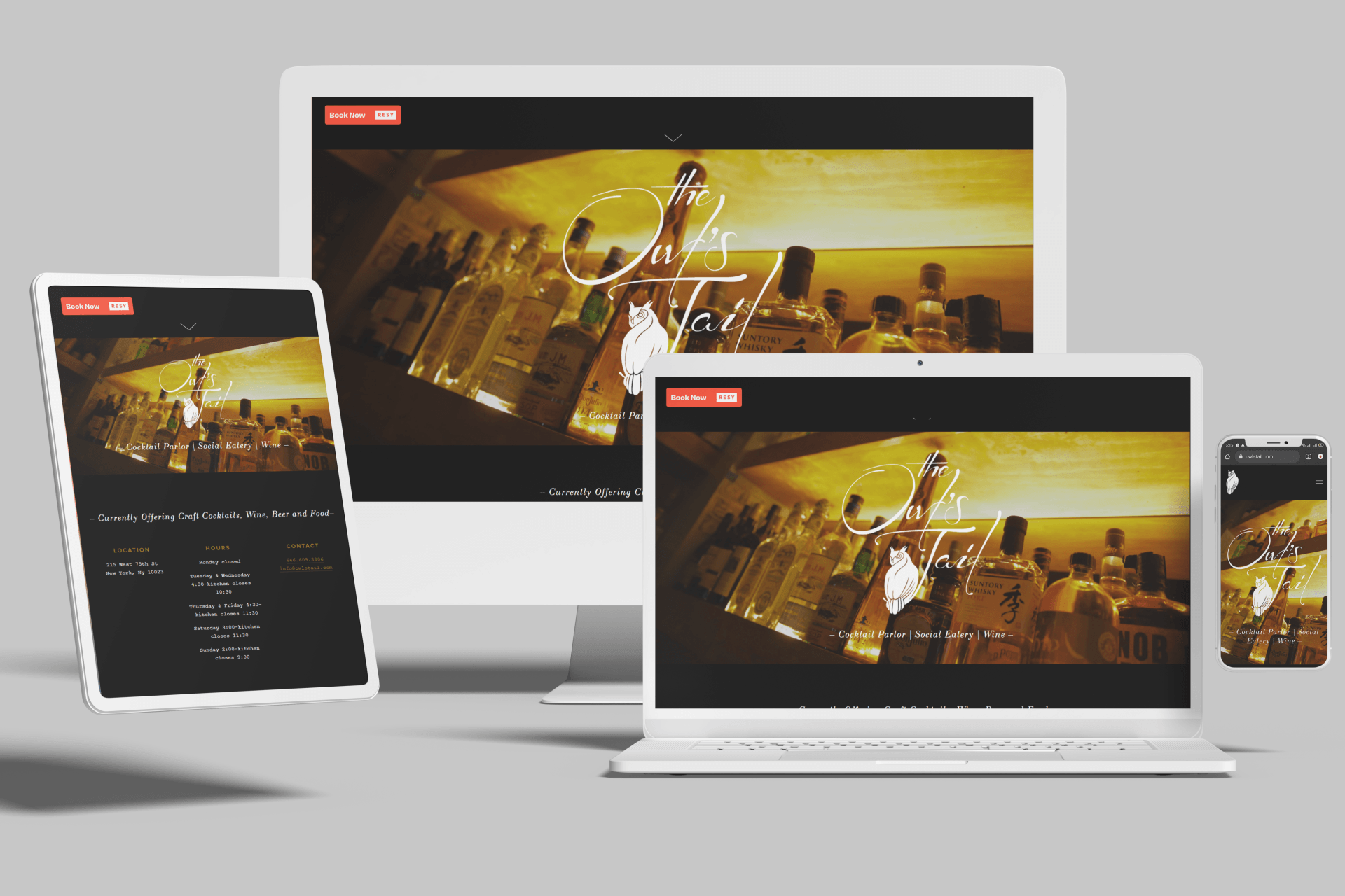 Squarespace for Cocktail Parlors and Restaurants in New York City