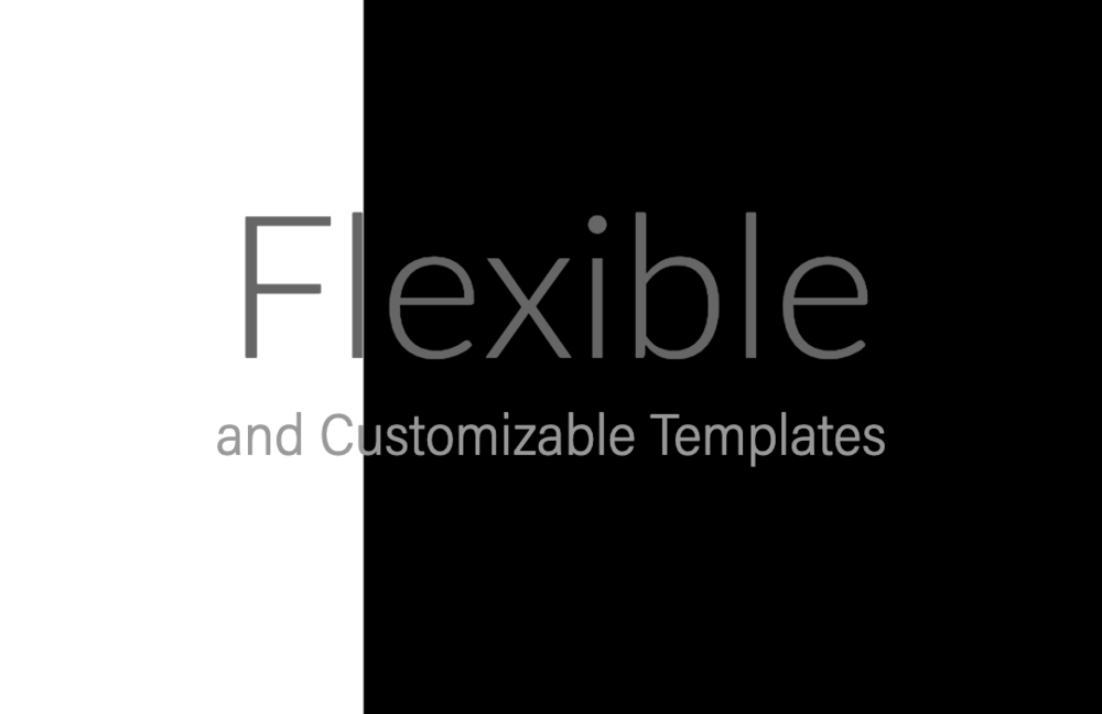 White and black split-screen background with text 