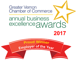 Greater vernon chamber of commerce annual business excellence awards 2017 proud winner employer of the year