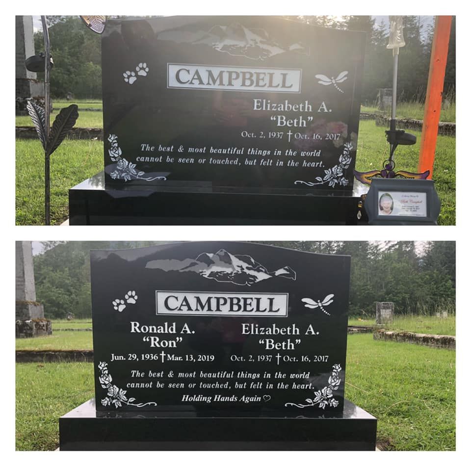 A gravestone for campbell and ronald a.
