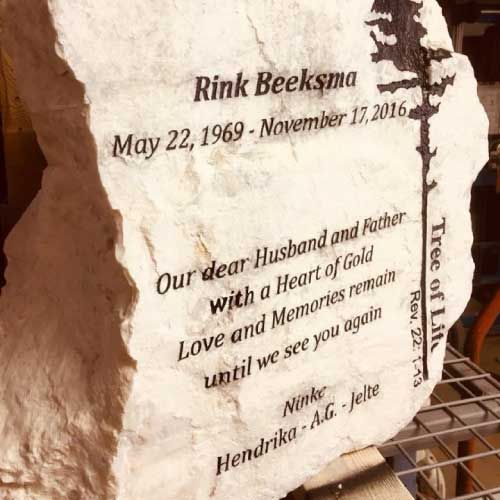 A memorial stone for rink beeksma who died on november 17 2016